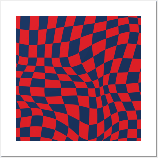 PSG Distorted Checkered Pattern Posters and Art